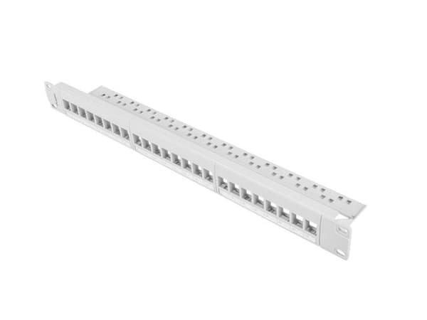 Lanberg PPKS-1024-S 24 port 1U 19" patchpanel til Keystone-moduler grå