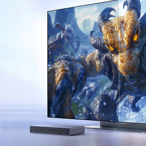2 Computer 1 Skærm KVM Switch USB-C HDMI 4K 60Hz - Grå