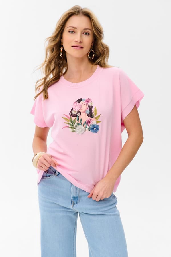 Damebluse Garden Lyserød 36/38