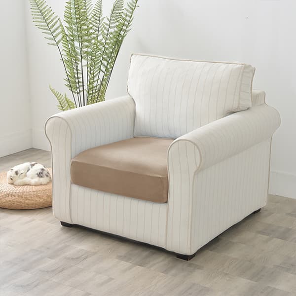 Sofasædebetræk, Velour, Beige, Kaffe med mælk 50-65cm
