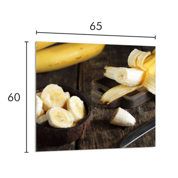 GLASPANEL TIL KØKKEN 65x60 Banan