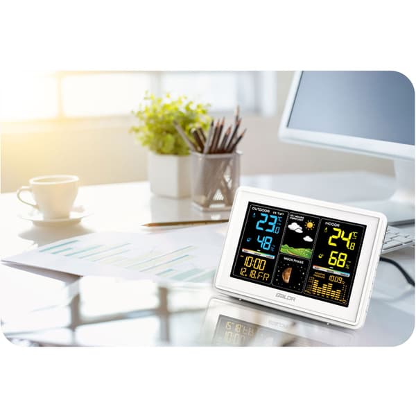 Väderstation med display BD-907 vit