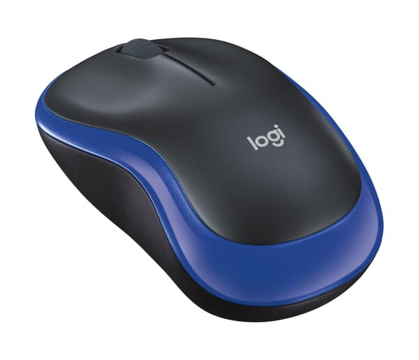 Logitech M185 trådløs optisk mus sort og blå