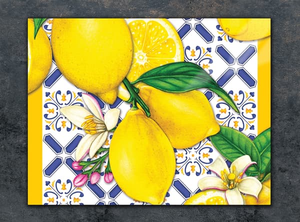 GLAS SKÄRBRÄDA 40x30 CITRON