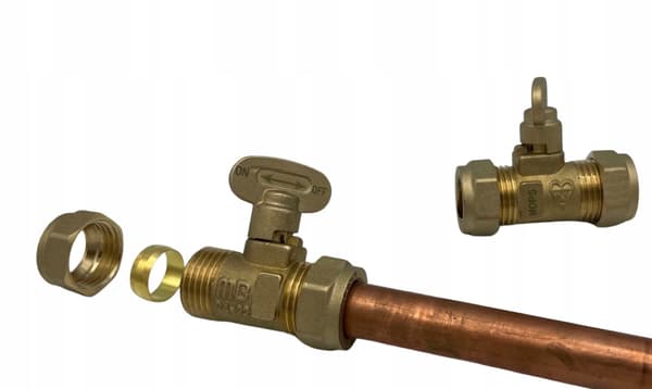 Gasventil til 15x15 mm kobberrør