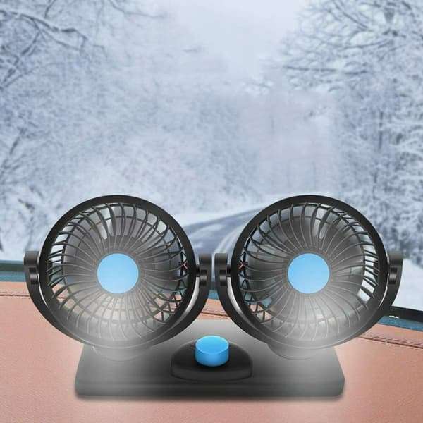 Bilventilator Dobbelt roterende ventilator til biler Kraftig 360° USB