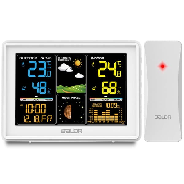 Väderstation med display BD-907 vit