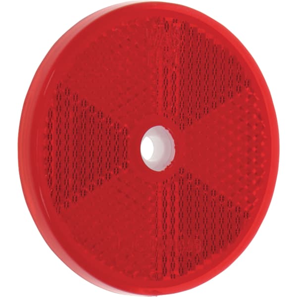 Rund skruvreflektor, Ø 61 mm, röd