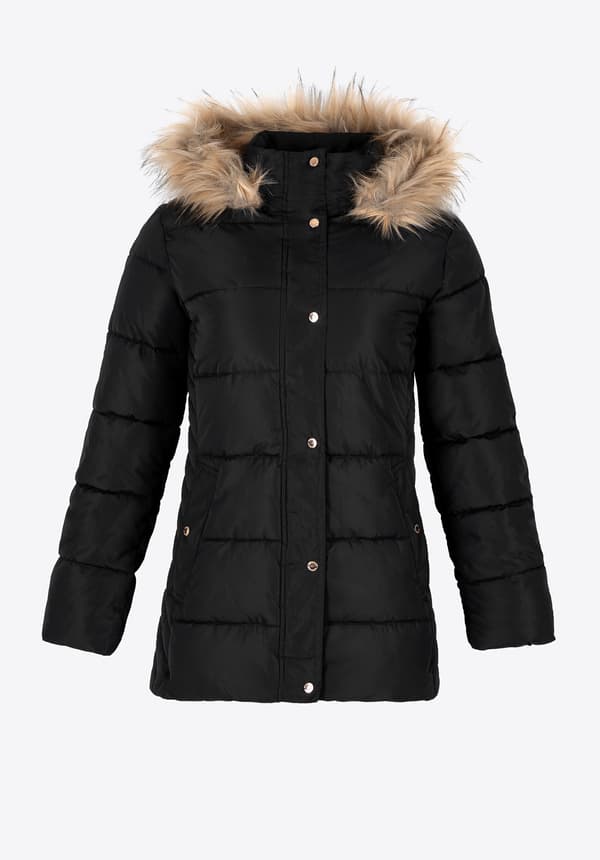 Wittchen Dame Quiltet Jakke med Monogram Sort Polyester