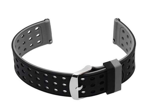 Gummiband för U12 klocka - svart/grå - 20mm