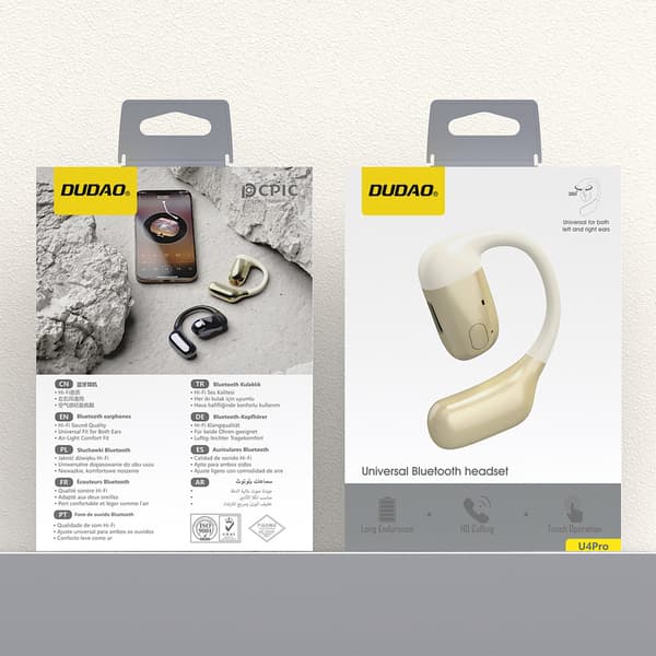 U4Pro Bluetooth Universal Binaural Hovedtelefon - Beige Guld