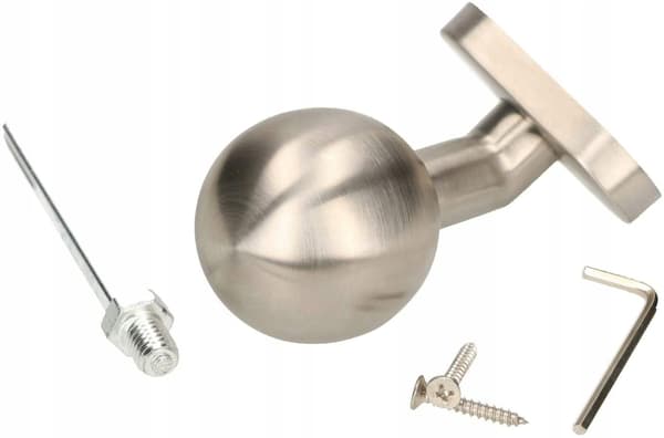 Fast INOX-knop, oval, bøjet