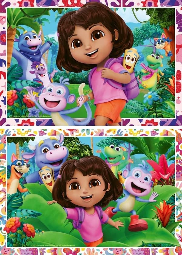 2D-pussel för barn: Dora 2x24 bitar