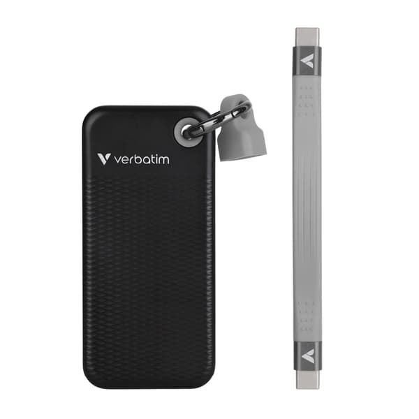 Verbatim Pocket SSD 2TB USB-C 3.2 Gen 2 Ekstern SSD Sort/Grå