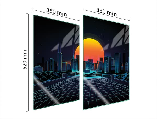 GLASPLADE TIL KØKKEN 2x35x52 CITY