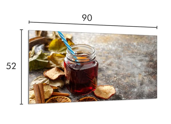 Skyddsplatta i glas för spisen 90x52 Mat