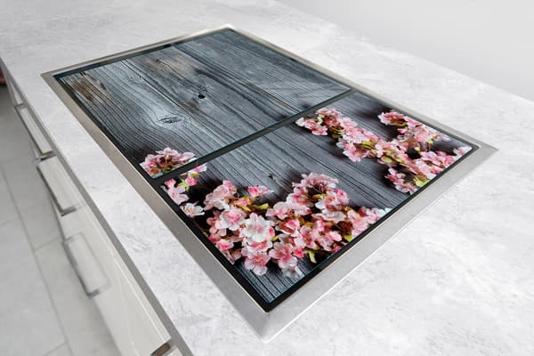 GLASBESKYTTELSESPLADE TIL KOMFUR 75x52 TRÆ