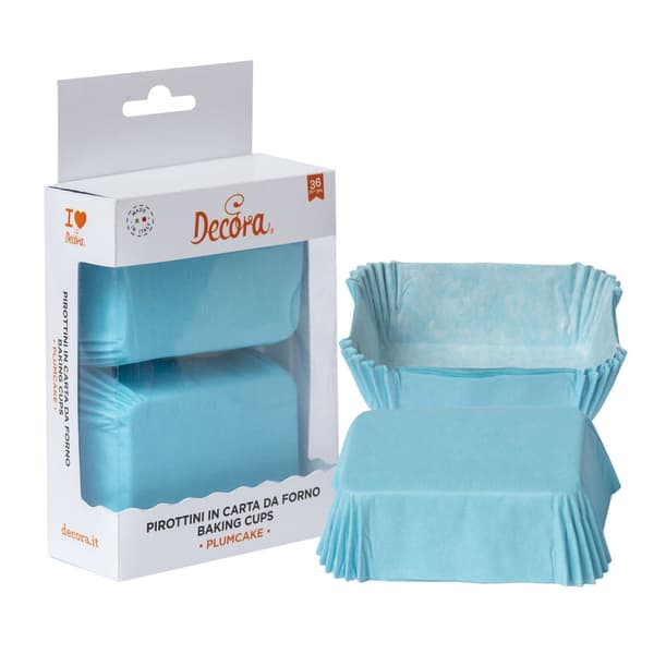 Rektangulära muffinsformar BLÅ 80x50x32 mm DECORA 36 st