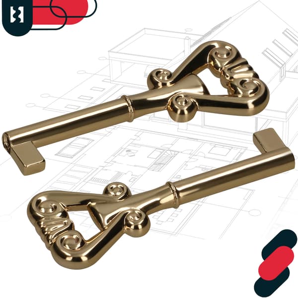 Pitkä huonekaluavain g3 messinki E-251