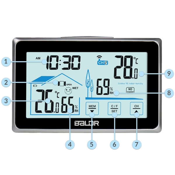 Sääasema näytöllä BD-910 musta