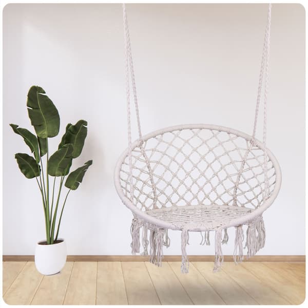 Hängande trädgårdsgungstol BOHO beige