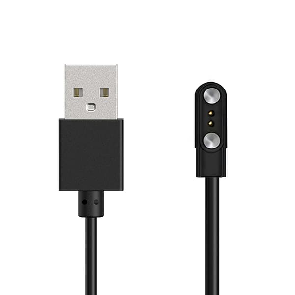 2-benet 2,8 mm magnetisk oplader til 60 cm smartwatches - sort