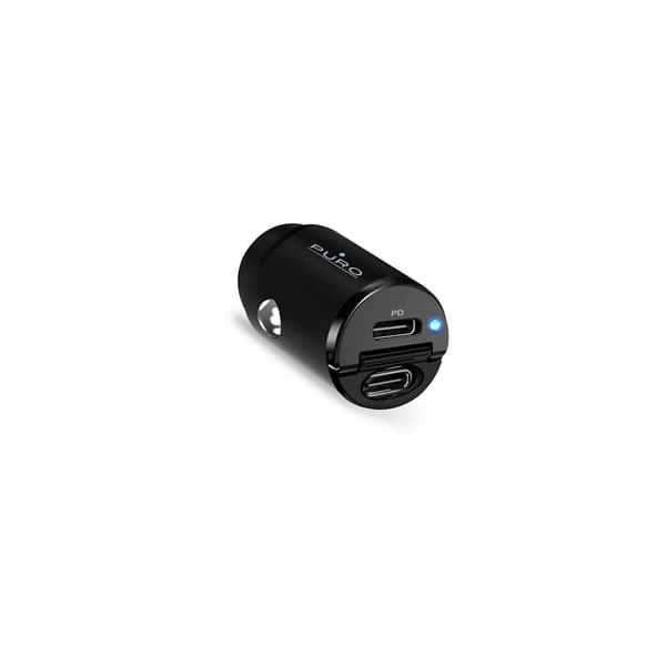 Billaddare 2 x USB-C 30W PD - Svart