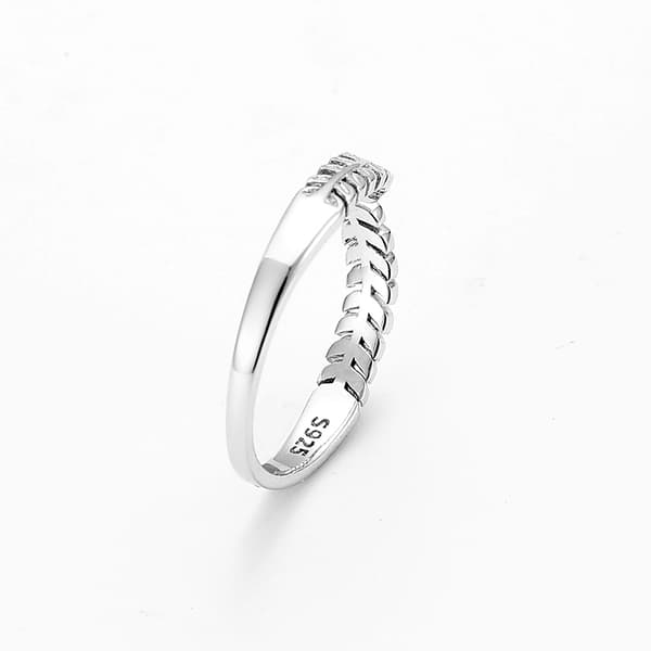 925 sølvring blade ring størrelse 15