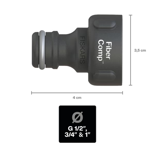 Fiskars Fibercomp kranAdapter kranforbindelse til vandslange 26,5mm