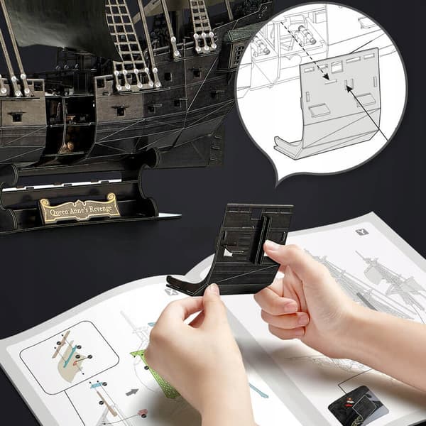 CUBIC FUN 3D-pussel Queen Annes hämnd 293 bitar LED-version L522h