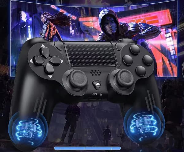 Trådløs Controller til PS4 med Vibrationsfunktion Sort