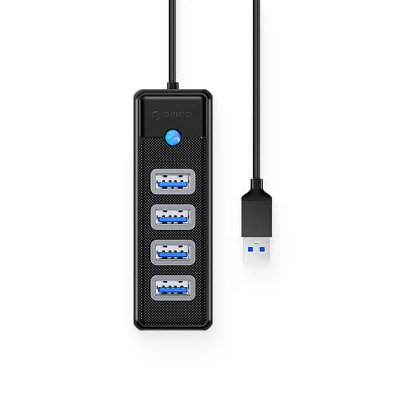PW4U-U3 USB-A splitter hub - 4x USB-A - sort