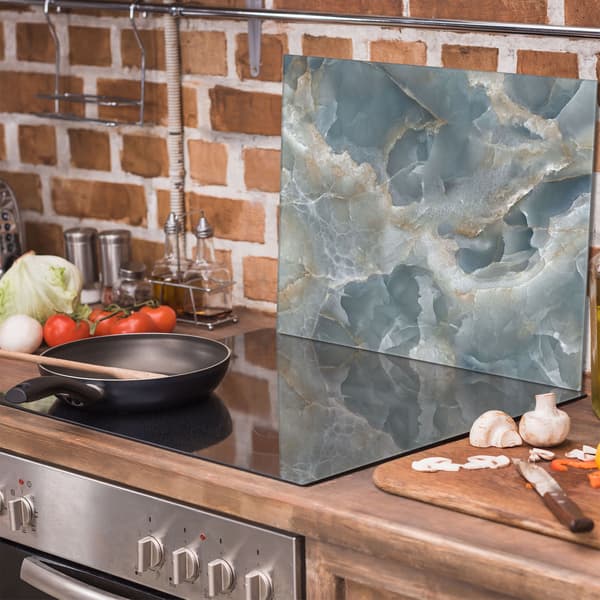Glasskydd för spishäll 60x52 Marmor