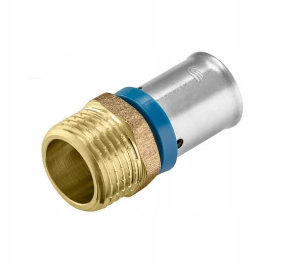 PEX-nippel 16x1/2 han-pressfitting, massiv messing