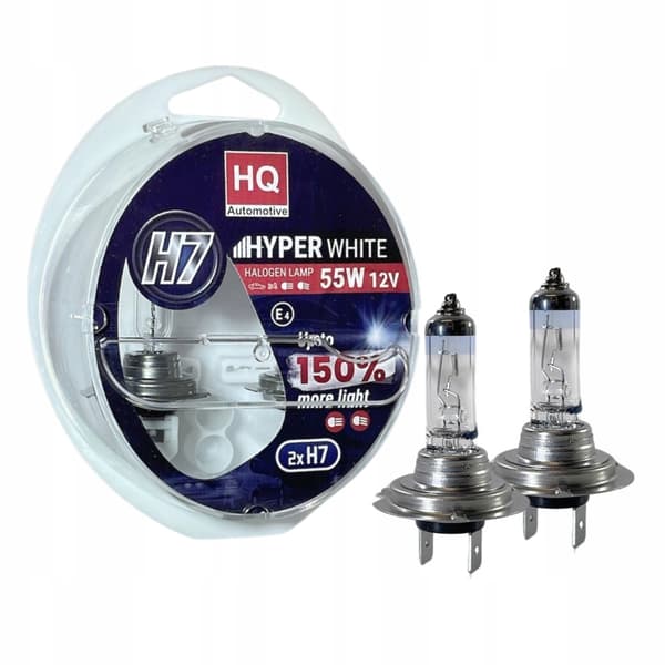 Lampor H7 12V 55W hyperwhite +150% lys 2 stk