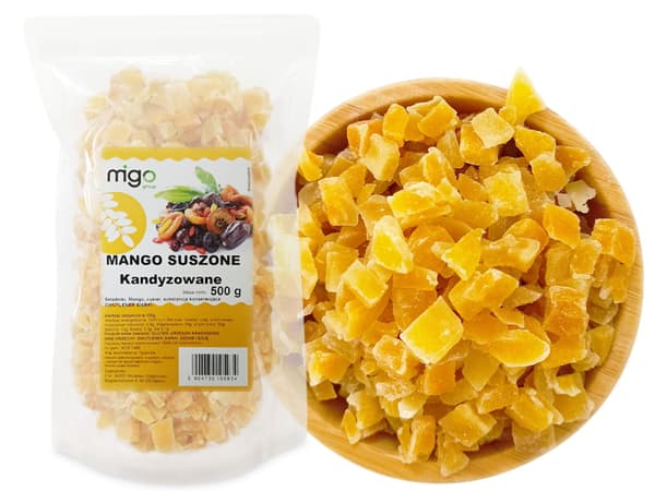 Tørret mango (i tern) 500g - MIGOgroup