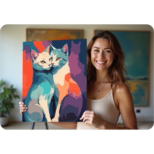 Måla efter nummer-bild 40x50 cm Massido Katter