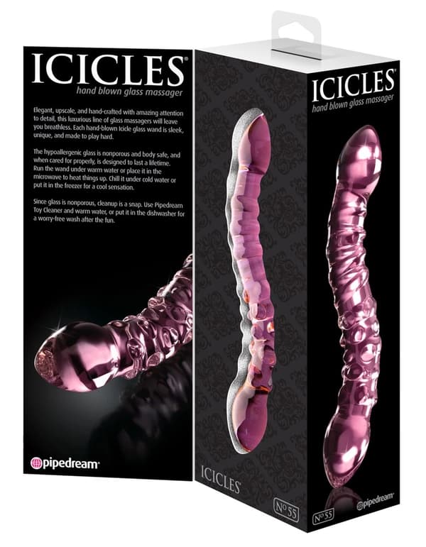 Icicles Dubbel Glasdildo med Nitar