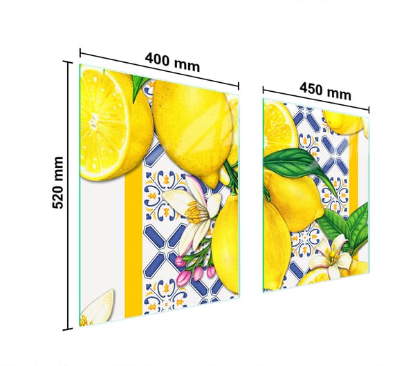 GLASSKYDDSPLÅT FÖR SPIS 85x52 CITRON