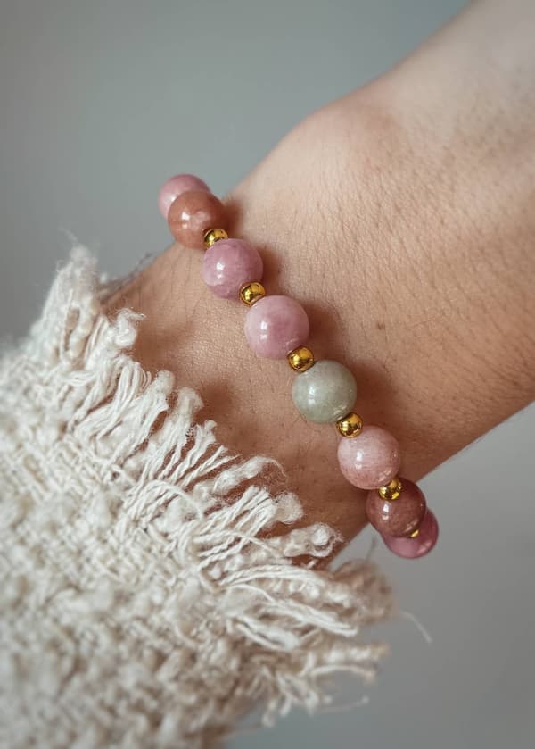 Jadeit elastisk armbånd