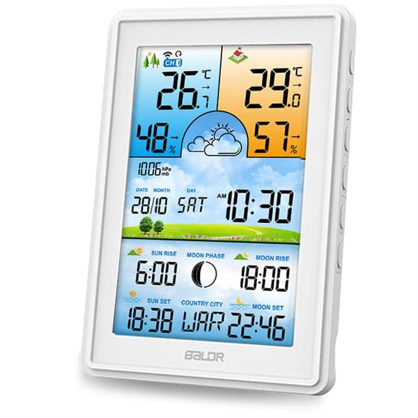 Väderstation med display BD-906 vit