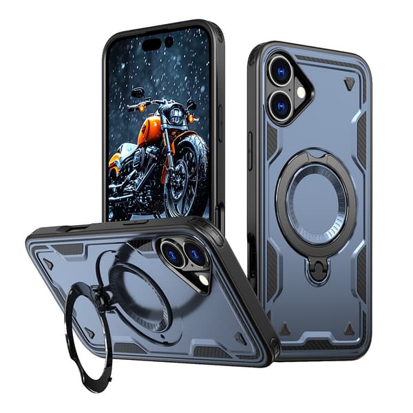 iPhone 16 Hybrid Armor Trendy MagSafe-etui - Blå
