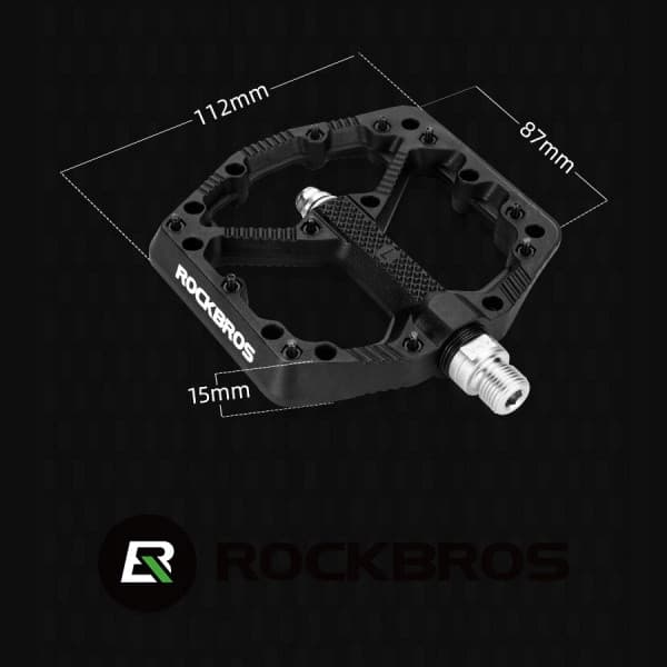 Rockbros 2021-12A Sorte Nylon Cykelpedaler med Stifter