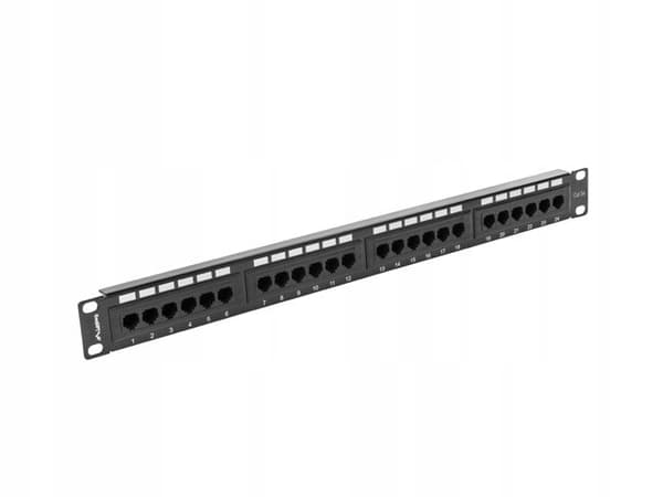 Patchpanel Lanberg PPU5-1024-B 24 portar 1U cat.5e svart