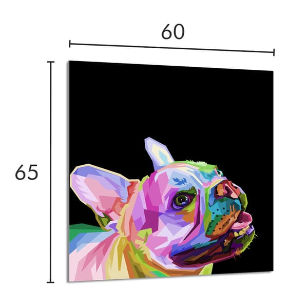 GLASPANEL TIL KØKKEN 60x65 Hund
