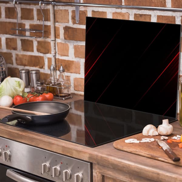 Glasbeskyttelsesplade til komfur 60x52 Sort