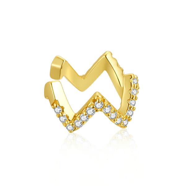 Pendiente de Oro Ear Cuff Pendiente Circonitas Plata 925