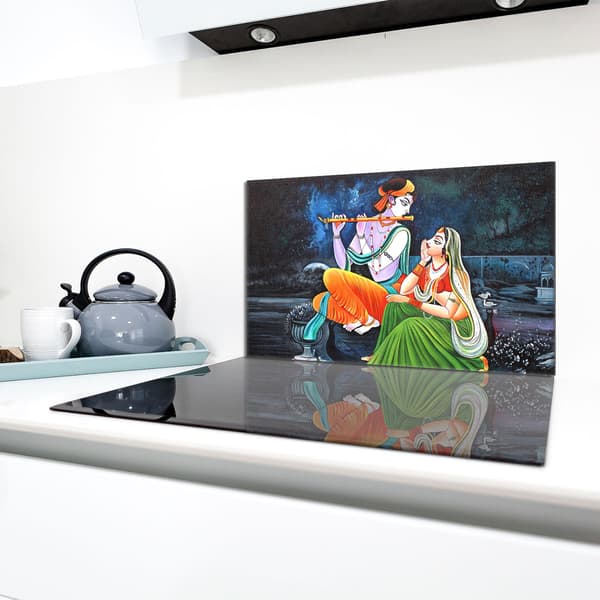 Glasskydd för spishäll 90x52 Dam