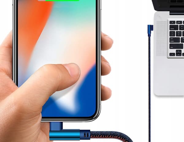 Koanni Micro USB-kabel snabbladdning 2m vinklad 90°