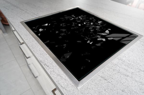 GLASBESKYTTELSESPLADE TIL KOMFUR 70x52 SORT